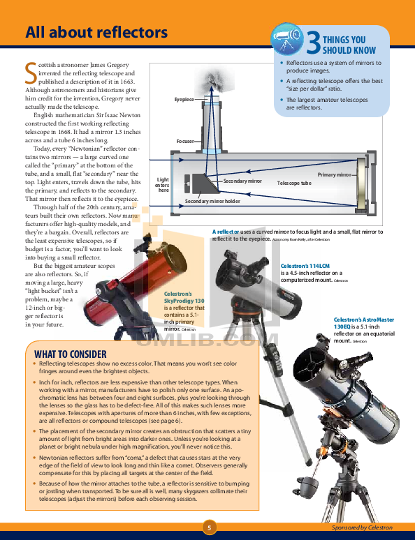 PDF manual for Celestron Telescope FirstScope 114